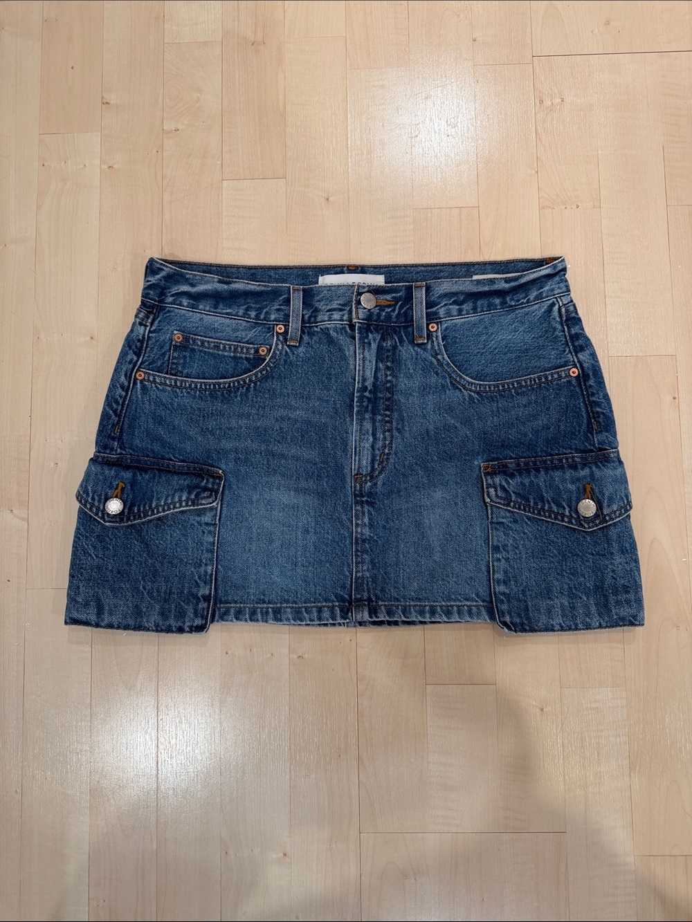 Aritzia Indigo Denim Cargo Mini Skirt